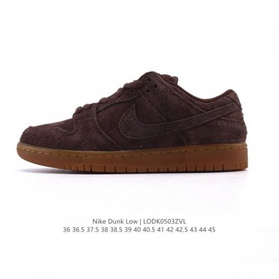 公司级 耐克 Nike Sb Dunk Low Pro 男女同款运动鞋复古板鞋。采用柔软皮革鞋面，经久耐穿，塑就如元年款 Dunk 般的复古质感。鞋头透气孔，搭