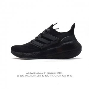 阿迪达斯 爆米花 男女鞋 Adidas Ultraboost 21低帮畅跑缓震回弹跑步运动鞋，Ultraboost 21以全新的外观示人。此次采用全新编制纹理的