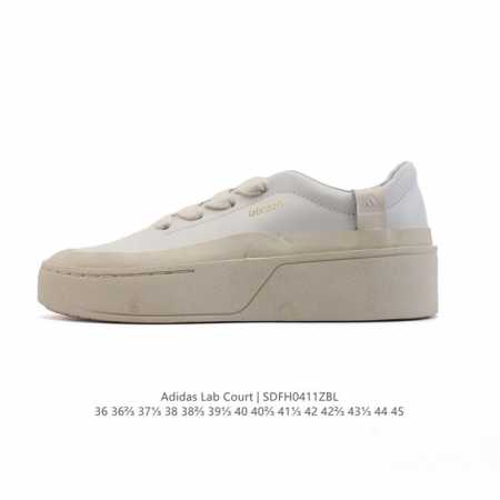 阿迪达斯 Adidas Labcourt 百搭休闲轻松舒适 耐磨透气低帮 厚底增高运动板鞋 男女同款。鞋面使用了绒毛麂皮 ，鞋面和鞋底连接处使用了包边处理，看起 - 点击图像关闭