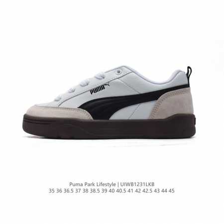 Puma 彪马 男女运动板鞋，原楦原纸版开发版型，采用环保纤维革组合翻毛皮饰片鞋面材质，外置耐磨橡胶大底蕾哈娜同系面包鞋太好看了！彪马puma Park Lif - 点击图像关闭