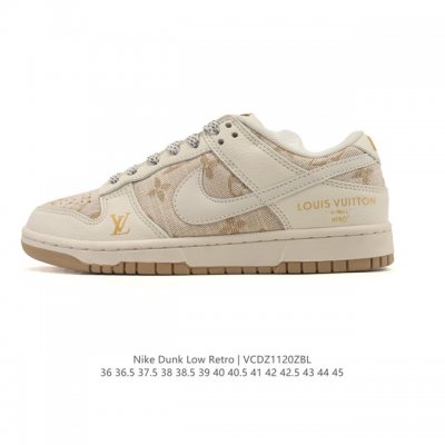 耐克 Nike Dunk Low Retro 运动鞋复古板鞋 路易威登联名运动鞋，作为 80 年代经典篮球鞋款，起初专为硬木球场打造，后来成为席卷街头的时尚标杆