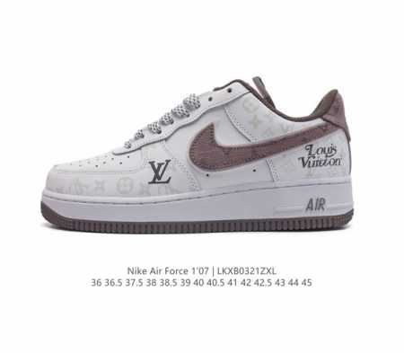 Louis Vuitton X Nike Air Force 1 Low 路易威登联名 耐克 空军一号 Af1 低帮百搭休闲厚底增高运动板鞋 柔软 弹性十足的缓 - 点击图像关闭