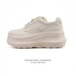 新品 Fashion Shoes 李易玲同款 小红书爆款明星同款 奶酪 经典时尚 休闲百搭 女士皮鞋 小白鞋 防滑耐磨透气 低帮 厚底增高板鞋 女款 白 有7C