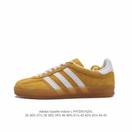 阿迪达斯 Adidas Originals Gazelle Indoor 复古三叶草防滑透明橡胶板鞋经典运动鞋。这款经典鞋,忠于原版设计,缀撞色三条纹和鞋跟饰片 - 点击图像关闭
