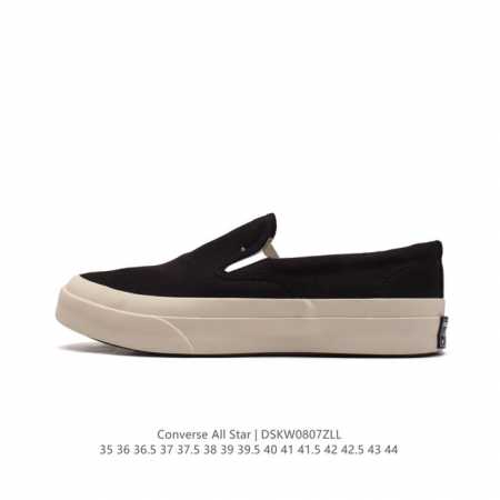 converse 匡威 男女鞋真标硫化工艺日版限定，匡威converse Deck Star Slip On 67 Black White 低帮帆布休闲一脚蹬懒 - 点击图像关闭