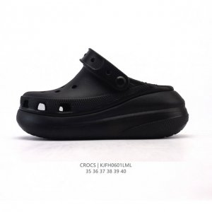 公司级 Crocs 沙滩洞洞鞋 云朵 女士休闲厚底增高凉拖鞋 卡骆驰明星同款 厚底增高凸显大长腿沙滩鞋 选择尺码时 建议选大一码 脚感更舒适 这款没有鞋盒 类型
