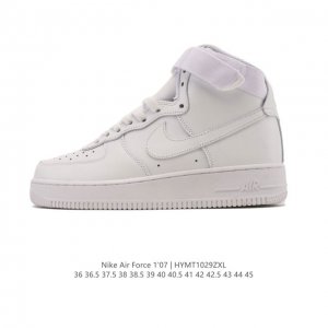 耐克 Nike Air Force 1 '07 空军一号高帮 魔术贴 含气垫 小白鞋 2025年新款 百搭厚底增高休闲运动板鞋。柔软、弹性十足的缓震性能和出色的