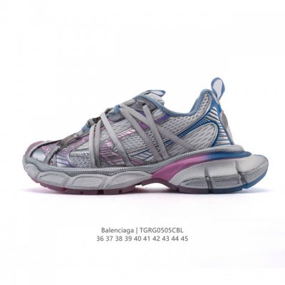公司级 巴黎世家 Balenciaga 3Xl Sneakers 巴黎世家 十代网布系带低帮走秀复古老爹运动鞋 解构绑带 透气网纱 网面 材料和聚氨酯 磨损效果