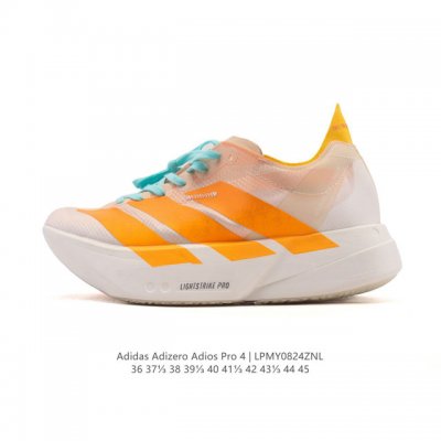 阿迪达斯 Adidas Adizero Adios Pro 4 舒适防滑耐磨 低帮 休闲跑步鞋 男女款厚度增高老爹鞋 2025年，Adidas推出了Adidas