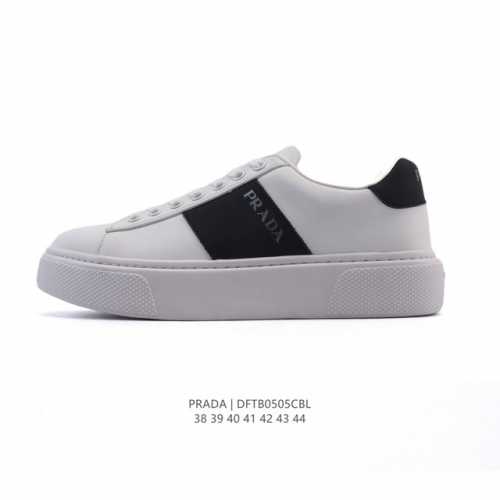 公司级 Prada系列／Prada 普拉达男士款小白鞋 厚底增高运动跑步鞋 时尚板鞋 Prada.普拉达高端品牌休闲慢跑鞋 完美做工.演绎完美选择的你。 码数: