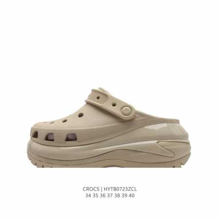 Crocs 沙滩洞洞鞋 男女休闲厚底增高凉拖鞋 卡骆驰杨幂同款 厚底增高凸显大长腿沙滩鞋 选择尺码时 建议选大一码 脚感更舒适 这款没有鞋盒 类型：女鞋 尺码： - 点击图像关闭