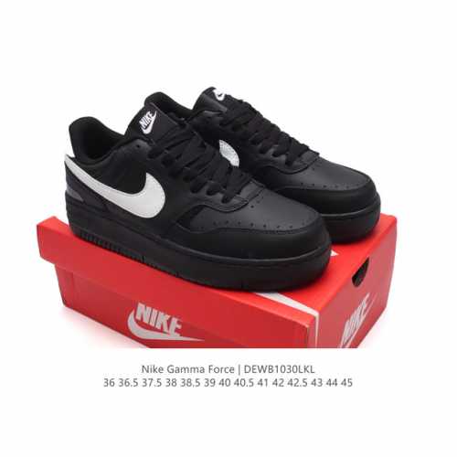 耐克 Nike Gamma Force 防滑减震耐磨低帮复古运动鞋休闲板鞋，Nike Gamma Force 运动鞋采用分层设计，混搭天然皮革和合成材质，焕新经