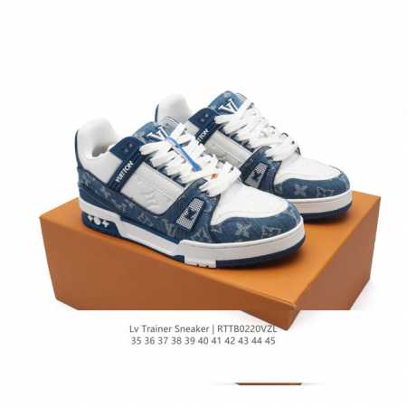公司级 路易威登 Louis Vuitton Lv路易威登板鞋 时尚运动鞋 浮雕老花Logo 潮厚底增高鞋 。舒适防滑底和百搭性霸屏整个时尚娱乐圈，细节调整完美 - 点击图像关闭