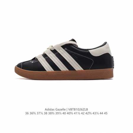 阿迪达斯 adidas 三叶草GAZELLE系列休闲鞋男女经典运动鞋，鞋身特殊的猪八皮革材质和简单百搭的特点，让 Gazelle 一直活跃在街头。T字鞋头、压模 - 点击图像关闭