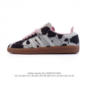 140 阿迪达斯 德训鞋 Adidas Originals Samba Og Shoes 经典运动鞋小白鞋 奶牛花纹 「T头鞋」男女板鞋 彰显休闲摩登风情的时尚