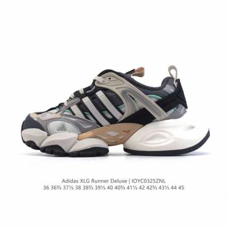 210 【公司级】阿迪达斯Adidas Xlg Runner Deluxe 跑步者豪华版系列低帮厚底增高老爹风复古缓震休闲运动慢跑鞋。男女鞋#原楦原纸版开发版型 - 点击图像关闭
