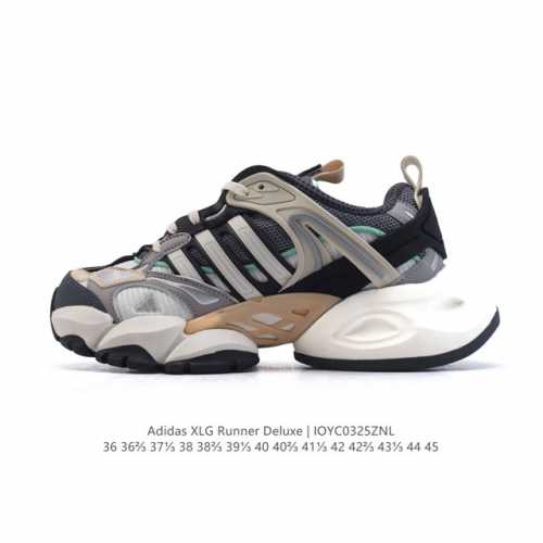 210 【公司级】阿迪达斯Adidas Xlg Runner Deluxe 跑步者豪华版系列低帮厚底增高老爹风复古缓震休闲运动慢跑鞋。男女鞋#原楦原纸版开发版型