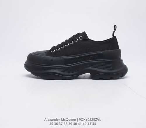 意大利高奢品牌-亚历山大 麦昆Alexander McQueen sole sneakers低帮时装厚底显高百搭休闲松糕鞋厚底增高帆布鞋 新款 官方同步发售