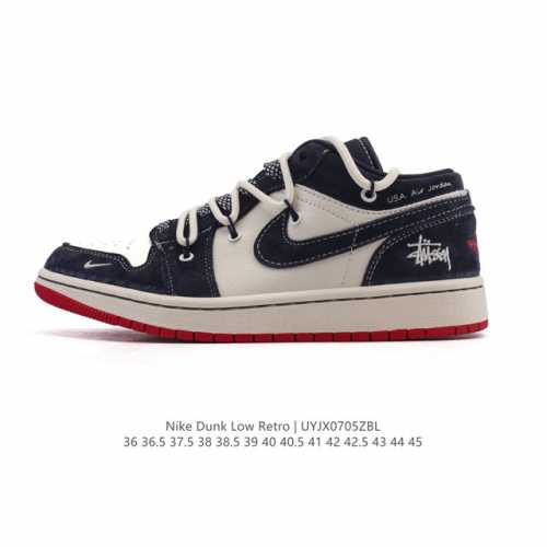 真标 耐克 乔丹Air Jordan 1 Low Aj1 乔1 乔丹1代Aj1 低帮复古文化休闲运动篮球鞋 解构绑带 双鞋带。从1985 年面世的元年款汲取设计