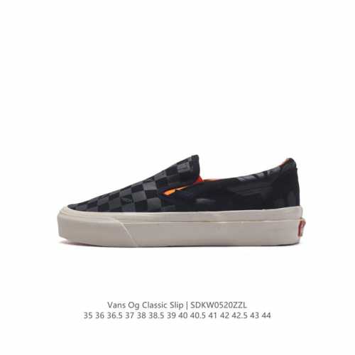 Vans 万斯 范斯 Vans Vault Og Classic Slip-On 98 Dx安纳海姆系列一脚蹬懒人套帆布休闲硫化滑板板鞋 码数：35 36 36