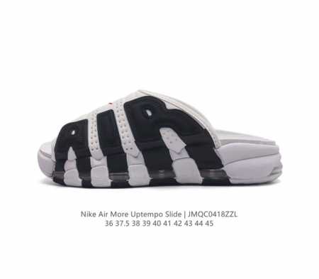 耐克 Nike Air More Uptempo Slide皮蓬拖鞋 休闲沙滩鞋 家居拖鞋 以流行于街头的涂鸦文化为设计灵感，整体的设计风格夸张而充满魅力，厚实 - 点击图像关闭