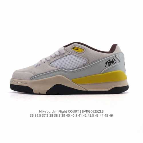 耐克 Nike 乔丹 Jordan Flight Court 时尚休闲 防滑耐磨 低帮运动鞋 复古篮球鞋 男女同款 Jordan 新鞋型 又来了！新配色曝光！滑