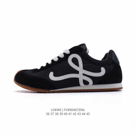 公司级 Loewe 罗意威 Ballet Runner 皮革 简约圆头 系带 低帮 运动休闲鞋这双鞋是Loewe新发布的Ballet Runner 2.0，被誉 - 点击图像关闭