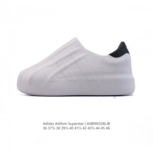 110 阿迪达斯 Adidas Originals Adifom Superstar 木屐鞋 沙滩鞋 鸭鸭鞋 潮男女休闲运动板鞋。鞋子由 50% 的天然和可再生