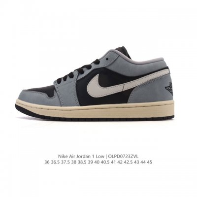真标 耐克 乔丹Air Jordan 1 Low Aj1 乔1 乔丹1代Aj1 低帮复古文化休闲运动篮球鞋。从1985 年面世的元年款汲取设计灵感，采用简洁大方