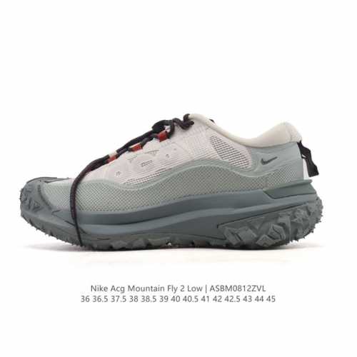 公司级 耐克 Nike Acg Mountain Fly 2 Low耐克户外登山鞋 山脉2代徒步跑鞋 男女运动鞋。采用匠心设计，打造耐穿迅疾风格，让你在沙漠、峡
