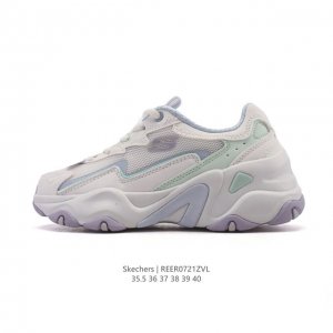 新款 Skechers 斯凯奇 女士运动跑步鞋 老爹鞋 Stamina 网面透气 轻便防滑 减震舒适 耐磨 复古 时尚 拼接 休闲 厚底增高运动鞋舒适百搭不累脚
