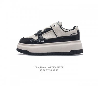 迪奥dior 女士小白鞋厚底增高百搭板鞋 全新系列迪奥20S春季走秀爆款全网力推单品全网热销中diorlogo3D Christiandiorj Adior 胶