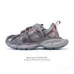公司级 巴黎世家 Balenciaga 3Xl Sneakers 巴黎世家 十代网布系带低帮走秀复古老爹运动鞋 解构绑带 透气网纱 网面 材料和聚氨酯 磨损效果
