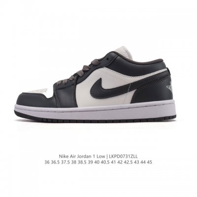 真标 耐克 乔丹Air Jordan 1 Low Aj1 乔1 乔丹1代Aj1 低帮复古文化休闲运动篮球鞋。从1985 年面世的元年款汲取设计灵感，采用简洁大方
