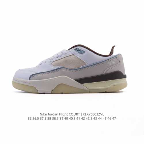 耐克 Nike 乔丹 Jordan Flight Court 时尚休闲 防滑耐磨 低帮运动鞋 复古篮球鞋 男女同款 Jordan 新鞋型 又来了！新配色曝光！滑