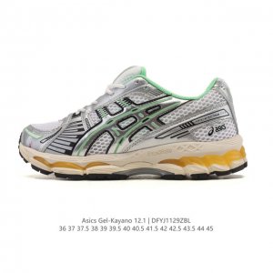 亚瑟士 Kith X Asics Gel-Kayano 12.1 “Light Sage”运动舒适防滑透气 低帮跑步鞋 厚底增高老爹鞋 该款Asics Kaya