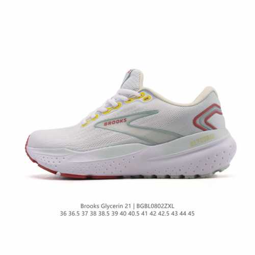 Brooks 布鲁克斯 男女子专业缓震跑步鞋Glycerin甘油21运动厚底增高老爹鞋。特别适合大体重和低足弓跑者。相比前一代，21Gt的中底略显柔软，跑感稳定