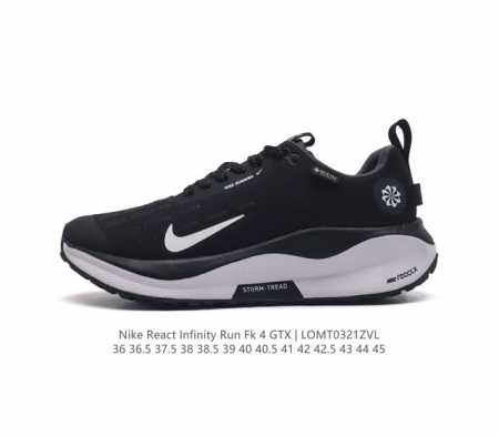 耐克 Nike Reactx Infinity Run 4瑞亚机能风疾速系列越野缓震休闲运动鞋 公路跑步鞋带气垫厚底增高运动鞋 加宽前足设计和加厚泡绵层 有助提 - 点击图像关闭