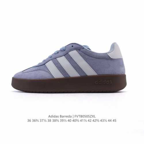 阿迪达斯 Adidas Barreda 考拉派对 复古休闲 清新 舒适百搭 德训鞋 T字头 防滑耐磨 低帮 板鞋 男女款运动鞋。鞋头加宽设计提升了穿着舒适度，长