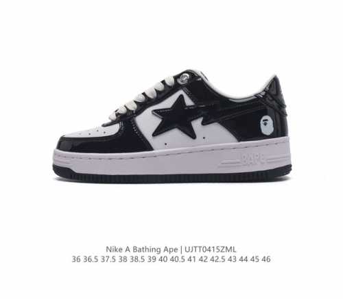 Bathing Ape 安逸猿 男女运动鞋复古板鞋 升级原楦原纸版数据开发，采用超软皮革鞋面材质，内置全掌air Sole气垫定制联乘，日本里原宿潮流品牌a B