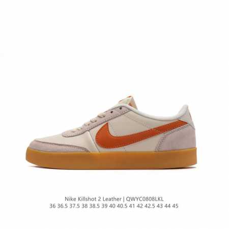 耐克板鞋 生胶米白 复古板鞋j.Crew X Nike 联名 Killshot Ii Leather 男女休闲复古运动鞋。采用米白色皮革制作鞋身，大号swoos - 点击图像关闭