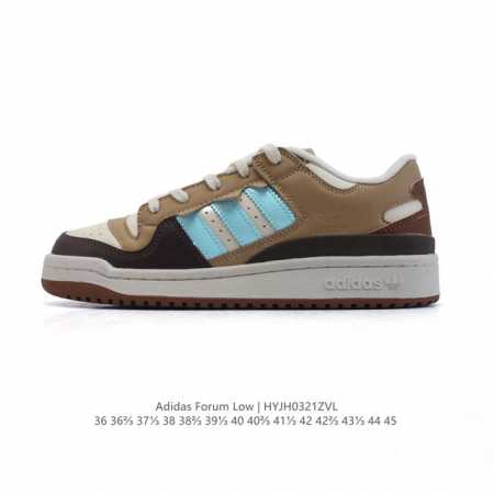 180 【公司级】Adidas/阿迪达斯 三叶草 Forum Low 男女运动鞋 摩登演绎篮球风的经典鞋。英文的“Forum”，是进行表达的场所，在这里，可以释 - 点击图像关闭
