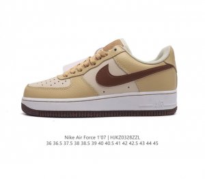 耐克 Nike Air Force 1 07 空军一号 Af 1 低帮 厚底增高百搭 休闲运动板鞋 柔软 弹性十足的缓震性能和出色的中底设计 横跨复古与现代的外