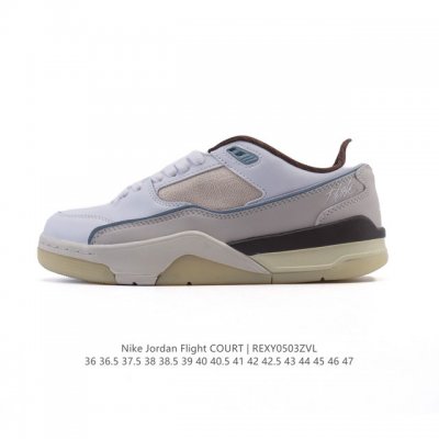 耐克 Nike 乔丹 Jordan Flight Court 时尚休闲 防滑耐磨 低帮运动鞋 复古篮球鞋 男女同款 Jordan 新鞋型 又来了！新配色曝光！滑