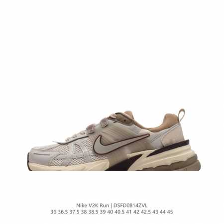 nike 耐克 V2K Run 减震防滑 复古低帮运动跑步鞋 超火复古跑鞋，采用太空革组合呼吸网眼布鞋面材质，搭载正确4层组合底模，嵌入tpu加固稳定模块,双层 - 点击图像关闭
