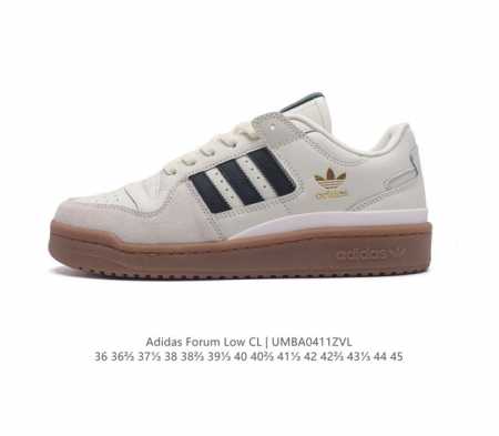 Adidas 阿迪达斯 正品三叶草 Forum Low 男女运动鞋 摩登演绎篮球风的经典鞋。英文的“Forum”，是进行表达的场所，在这里，可以释放自己的热情， - 点击图像关闭