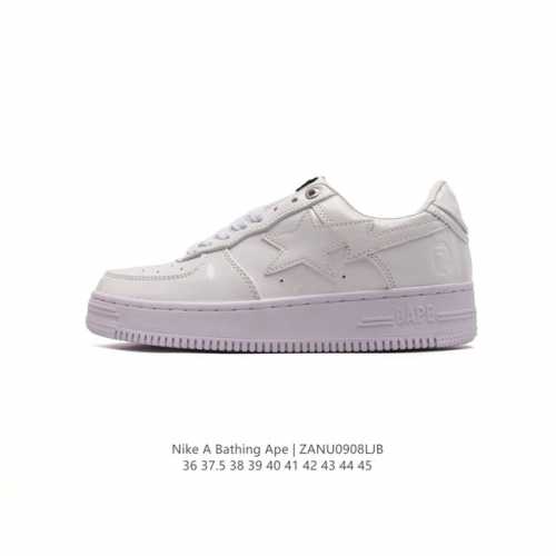 A Bathing Ape 安逸猿 男女运动鞋复古板鞋 升级原楦原纸版数据开发，采用超软皮革鞋面材质，内置全掌air Sole气垫定制联乘，日本里原宿潮流品牌a
