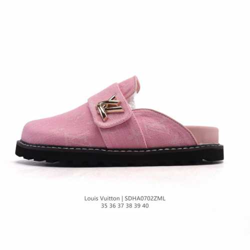 新品公司级 Lv路易威登勃肯包头拖鞋！ Louis Vuitton Cosy 时尚 舒适 包头 圆头 2025年新款拖鞋Lv Easy拖鞋 1Ac9Mf圆头套脚