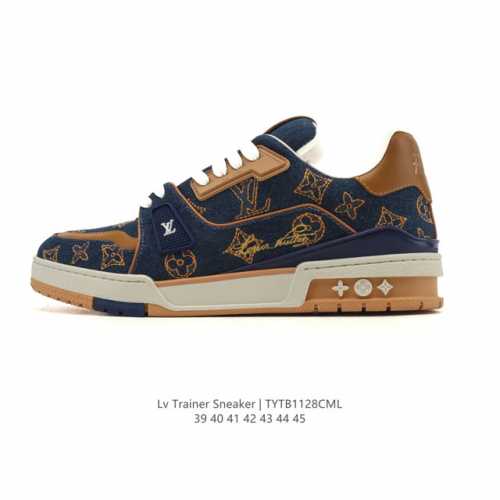 公司级 路易威登 Louis Vuitton Lv路易威登板鞋 时尚运动鞋潮厚底增高男鞋。舒适防滑底和百搭性霸屏整个时尚娱乐圈，细节调整完美主义！采用柔软帆布皮