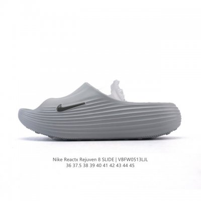 新品 耐克 Nike Reactx Rejuven8 Slide 沙滩拖鞋 露趾拖鞋 一体成型 一脚蹬 厚底增高休闲柔软回弹耐磨踩屎感透气凉拖鞋 25夏季新款轻